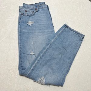 Aeropostale Distressed Light Wash Mom Jeans D3